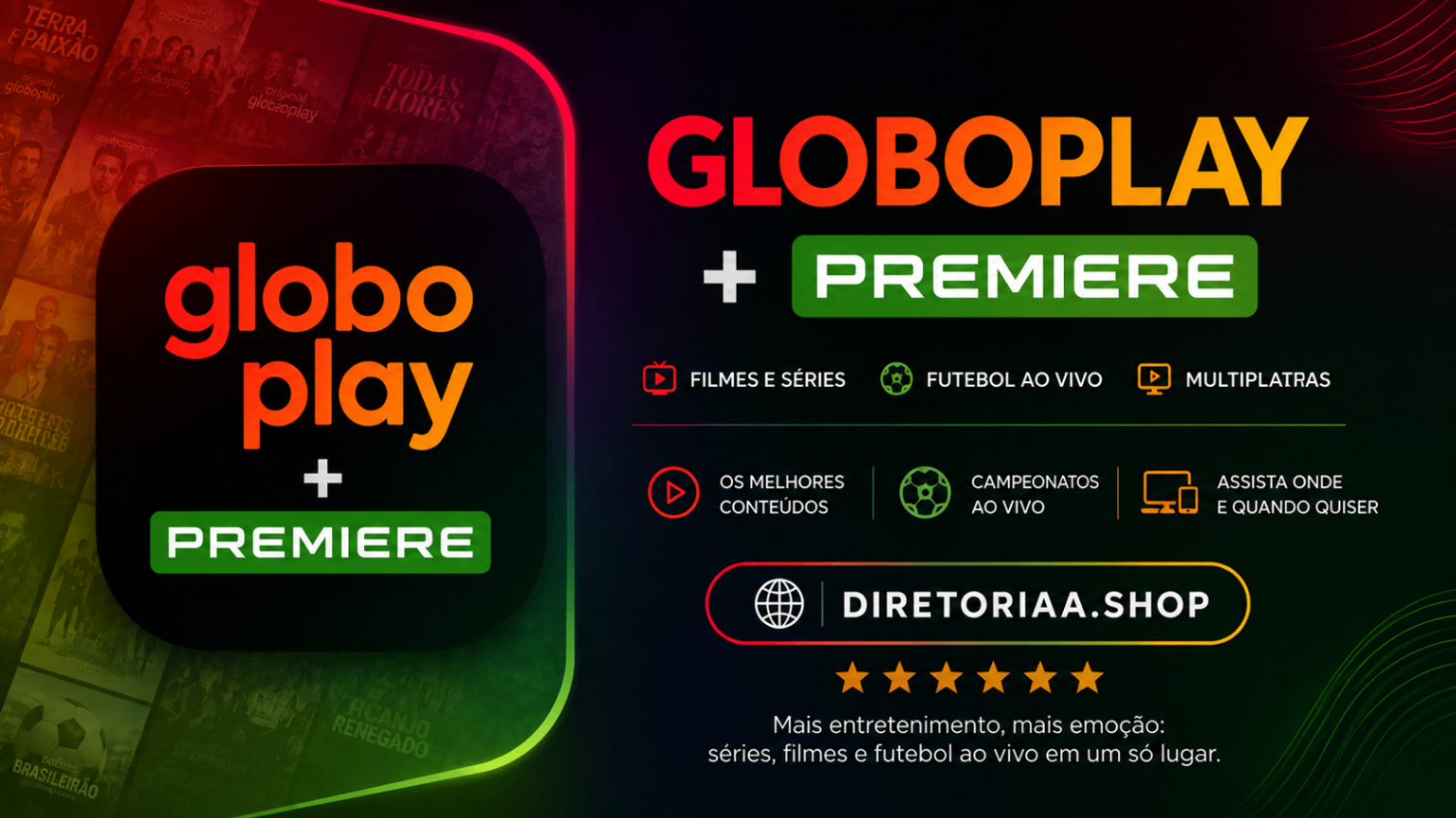 TELA GLOBOPLAY PREMIUM - 30 DIAS 1 ACESSO